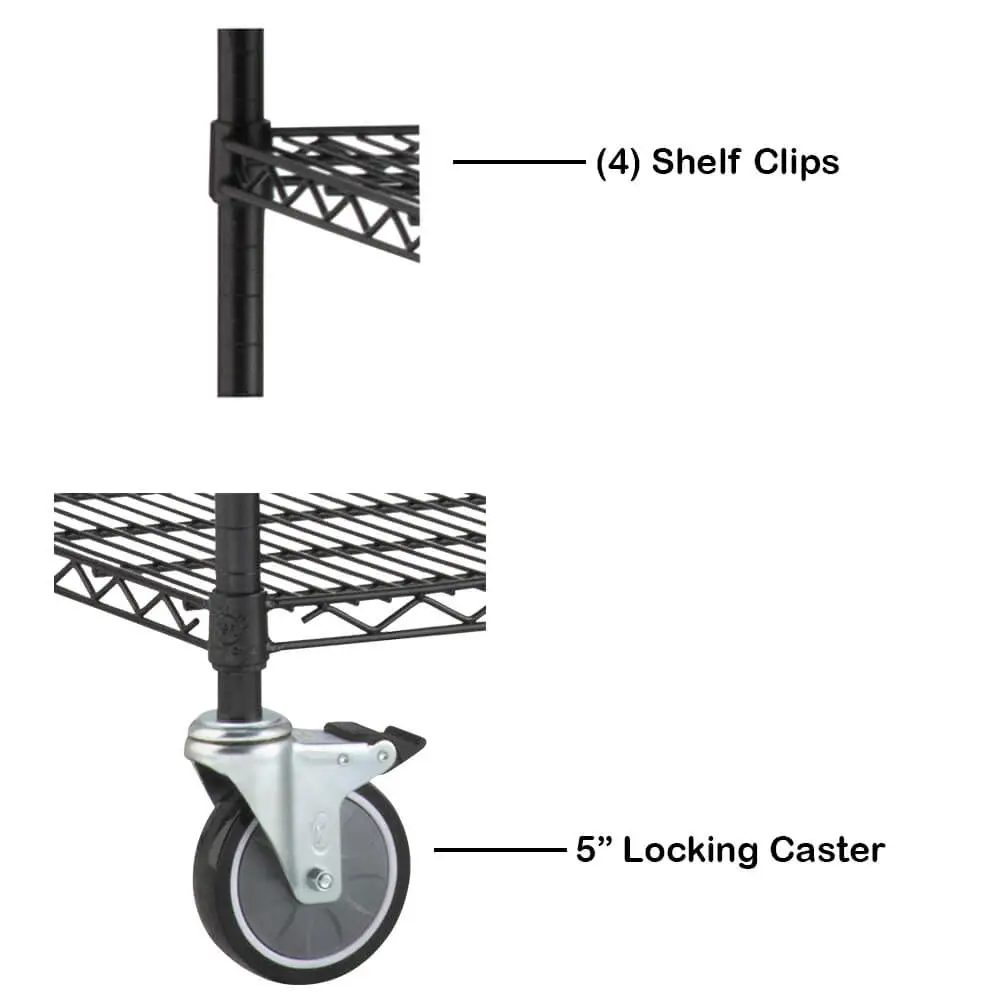 Black Wire Shelving Components