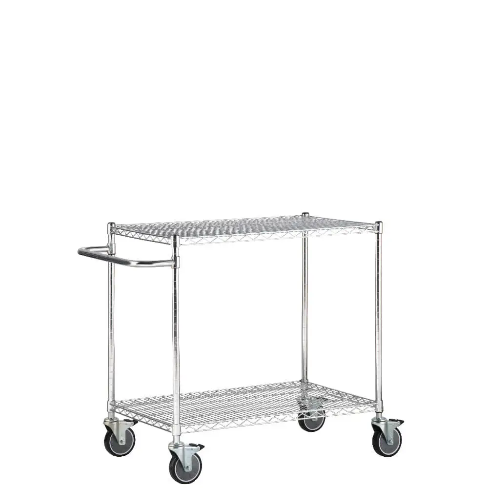 Chrome Wire Cart with Push Handle